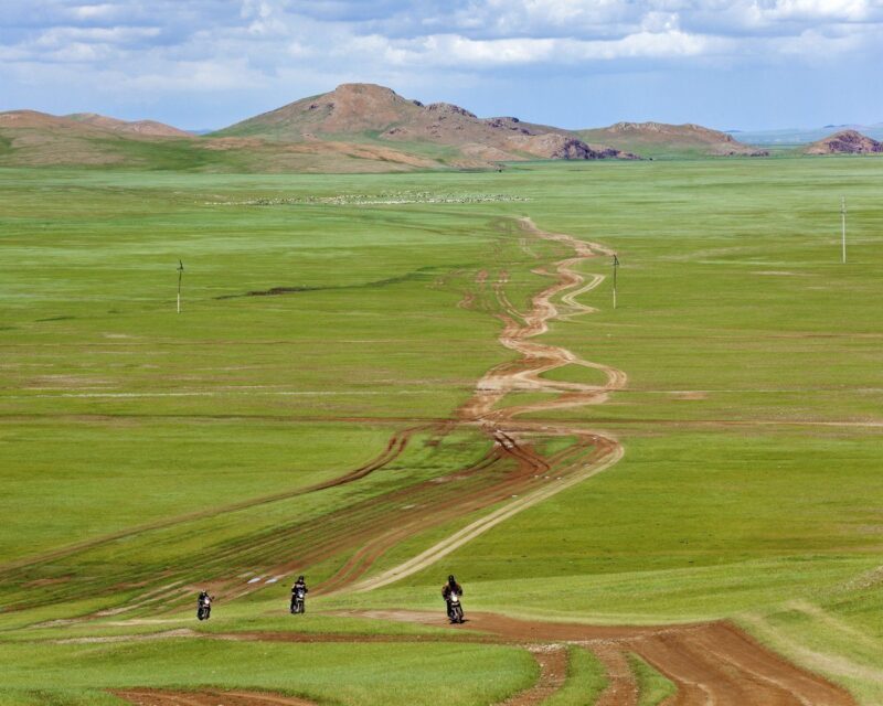road motorcycle in mongolia