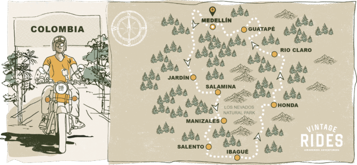 La route du café à travers les Andes