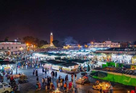<h2>1- The medina, souks and Jemaa-El-Fna square</h2>

If you’ve only got a few hours in Marrakesh, head straight to the centre to soak up the Red City’s lively atmosphere. Take in the hustle and bustle of the souks and try your hand at bartering for treasures. Stroll through the medina and discover the architectural gems and culture of Morocco’s best-known city. Or even enjoy a walk under the glorious sun that shines over Jemaa-El-Fna square and wander among snake charmers and food stalls for an authentic experience.